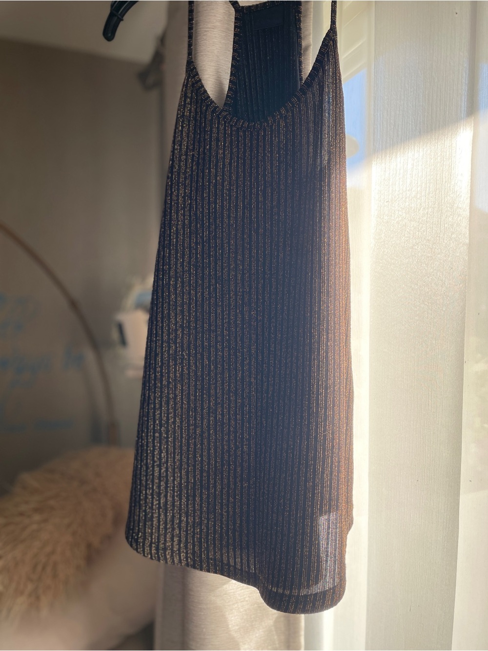 1 Black 1 Copper Ribbed Sleeveless Tank Tops | Subtle Playful Shimmer | HB Shop - Picture 11 of 15